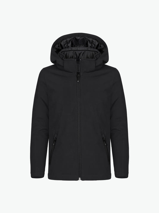 Clique Padded Hoody Softshell Jkt JR - Zwart Softshell Jas Clique 110/120
