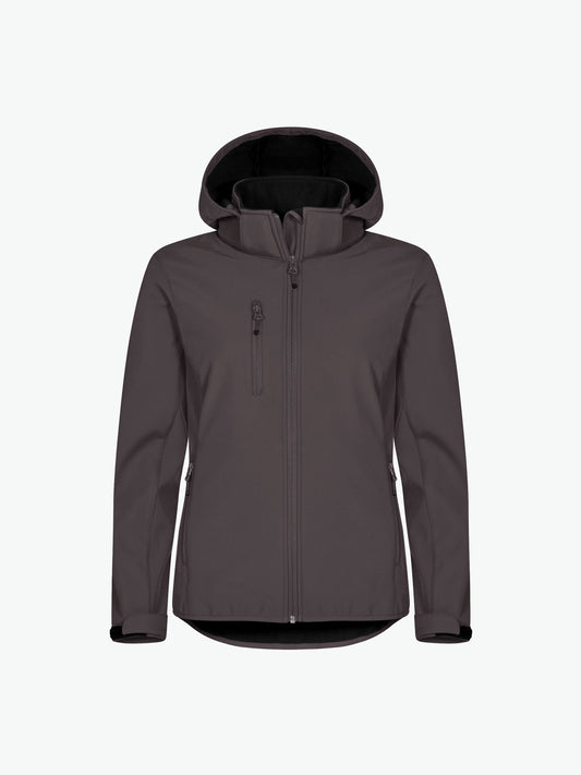 Clique Classic Softshell Hoody Jacket Women - Donkergrijs Softshell Jas Clique XS
