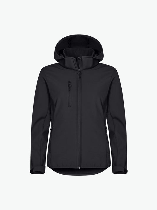 Clique Classic Softshell Hoody Jacket Women - Zwart Softshell Jas Clique XS