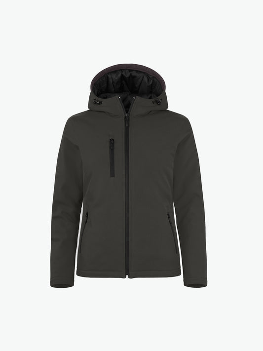 Clique Padded Hoody Softshell Jacket Women - Donkergrijs Softshell Jas Clique XS