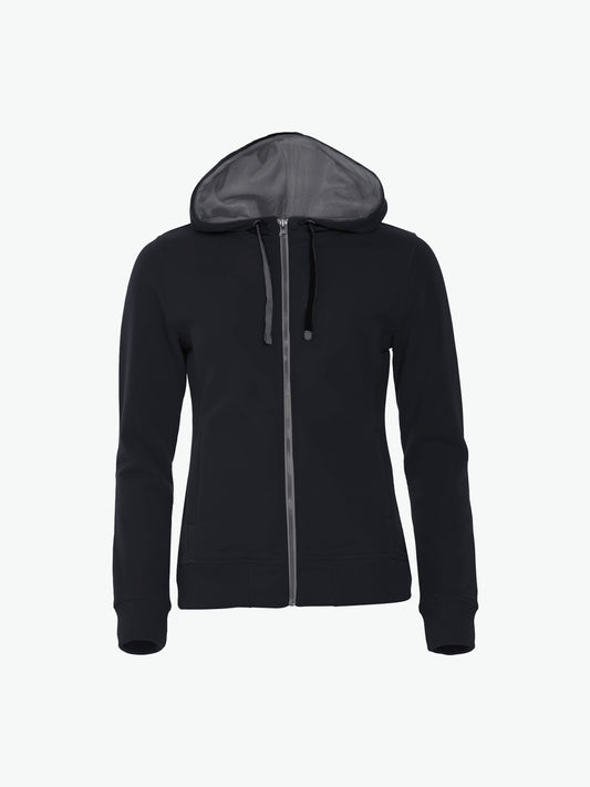 Clique Classic Hoody Full Zip Women - Zwart Vest Dames Clique XS