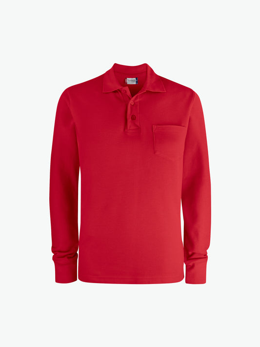 Clique Basic Polo L/S Pocket - Rood Polo Clique XS