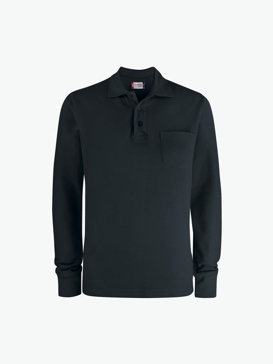 Clique Basic Polo L/S Pocket - Zwart Polo Clique XS