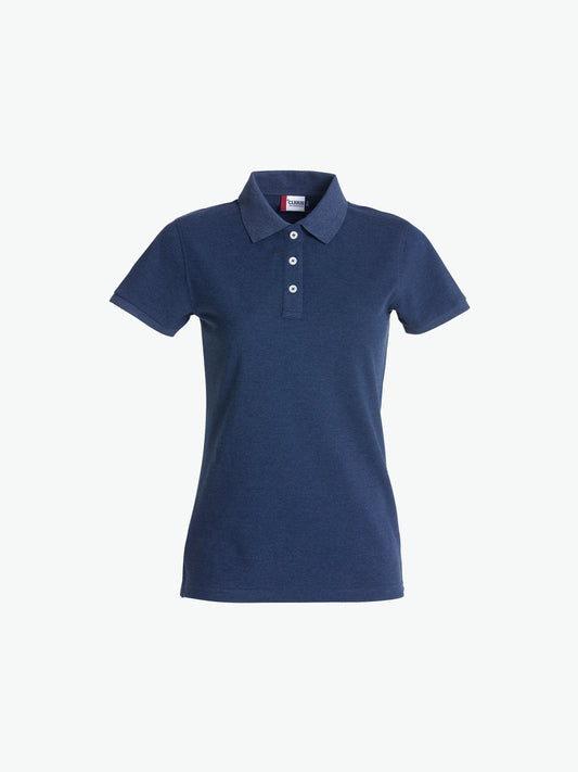 Clique Stretch Premium Polo Women - Blauwmelange Polo Dames Clique S