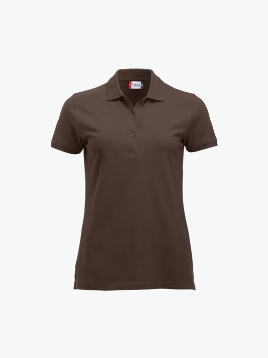 Clique Classic Marion S/S Polo - Dark Mocca Polo Dames Clique XS