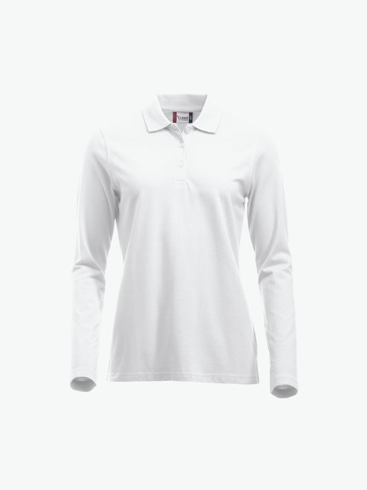 Clique Classic Marion L/S Polo - Wit Polo Dames Clique XS