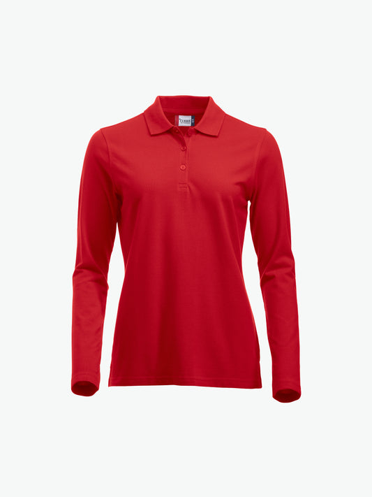 Clique Classic Marion L/S Polo - Rood Polo Dames Clique XS