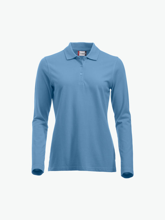 Clique Classic Marion L/S Polo - Lichtblauw Polo Dames Clique XS