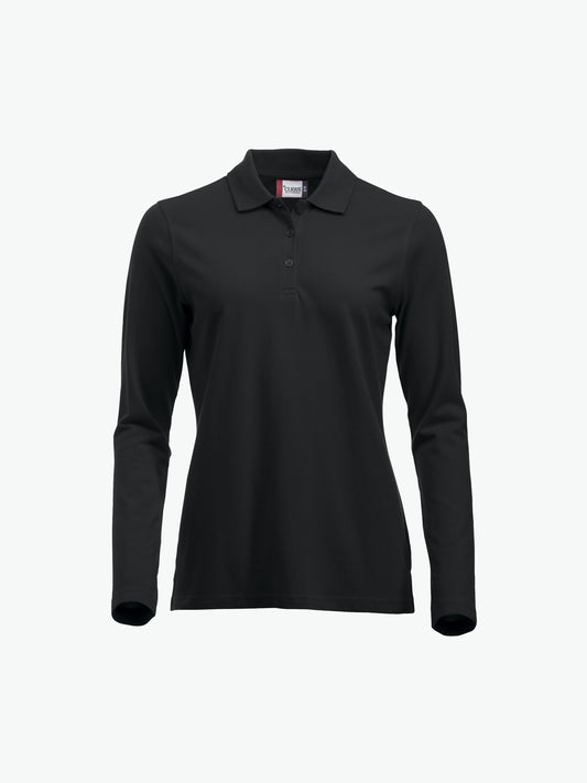 Clique Classic Marion L/S Polo - Zwart Polo Dames Clique XS