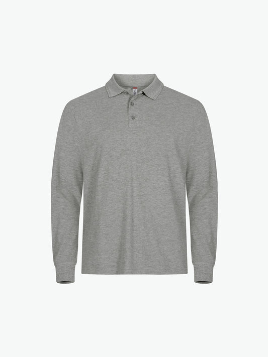 Clique Manhattan L/S Polo - Grijsmelange Polo Clique XS