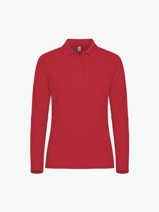 Clique Manhattan Women L/S Polo - Rood Polo Dames Clique XS