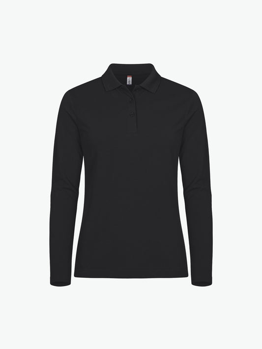 Clique Manhattan Women L/S Polo - Zwart Polo Dames Clique XS