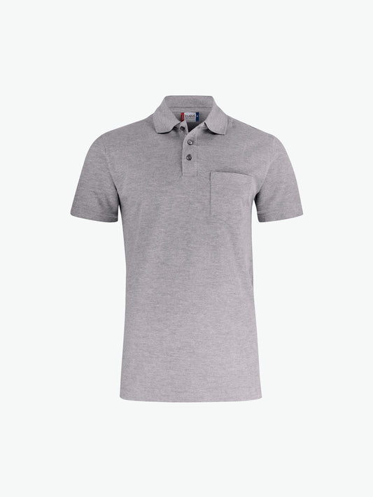 Clique Basic Polo w. Pocket - Grijsmelange Polo Clique XS
