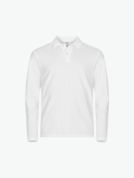 Clique Stretch Premium Polo L/S - Wit Polo Clique XS