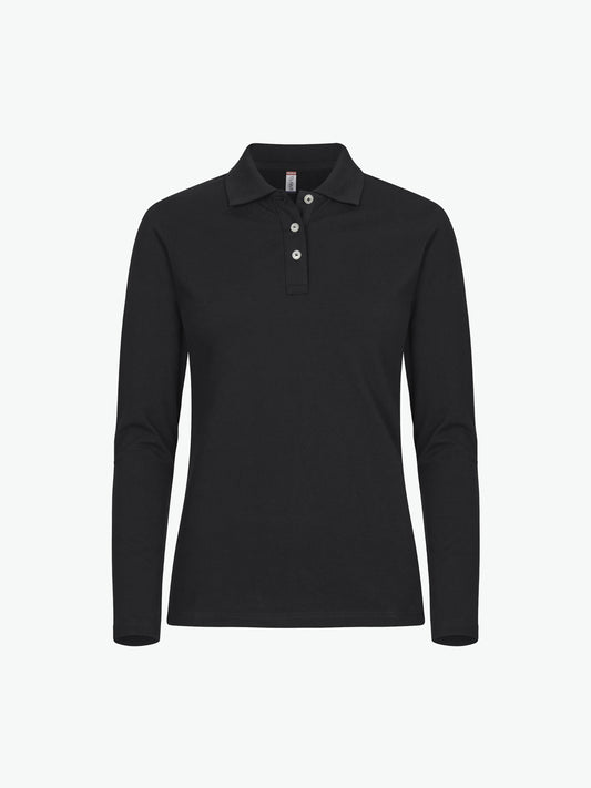 Clique Stretch Premium Polo Women L/S - Zwart Polo Dames Clique XS