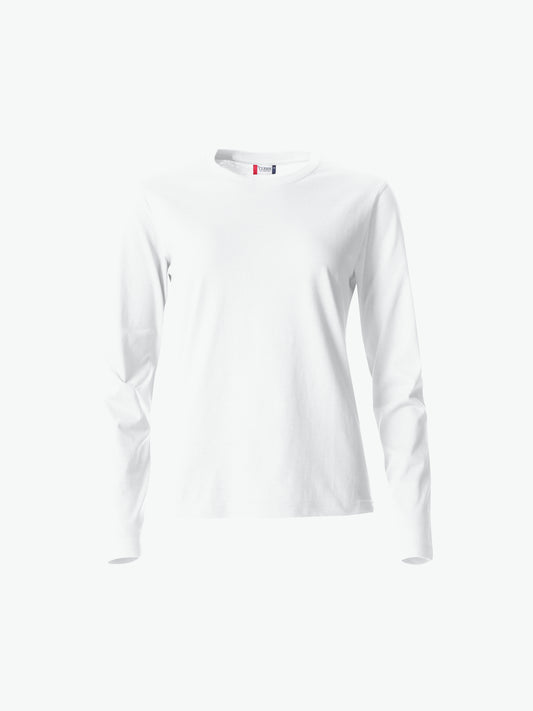 Clique Basic-T L/S Women - Wit T-Shirt Dames Clique XS