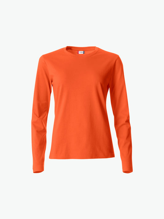 Clique Basic-T L/S Women - Dieporanje T-Shirt Dames Clique XS