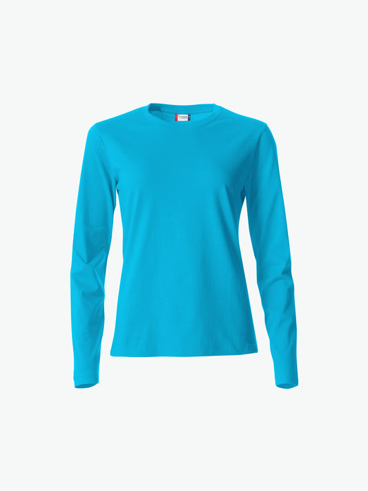 Clique Basic-T L/S Women - Turquoise T-Shirt Dames Clique XS