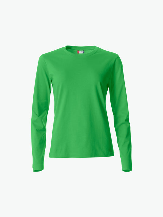 Clique Basic-T L/S Women - Appelgroen T-Shirt Dames Clique XS