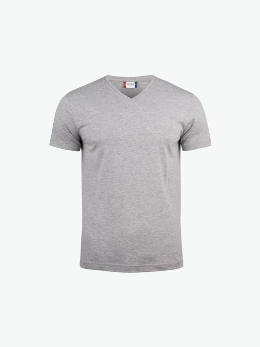 Clique Basic-T V-neck - Grijsmelange T-Shirt Clique XS