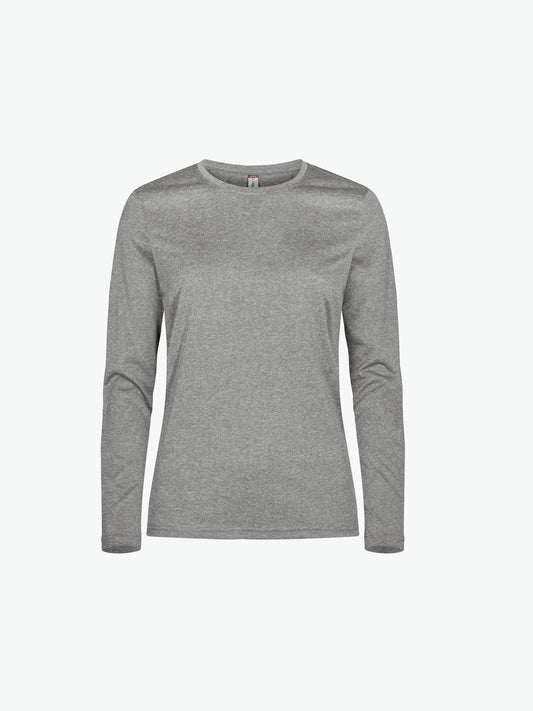 Clique Basic Active-T Women LS - Grijsmelange T-Shirt Dames Clique XS