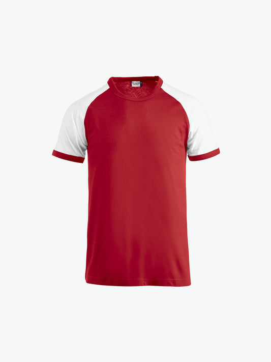 Clique Raglan Tee - Rood/Wit T-Shirt Clique XS