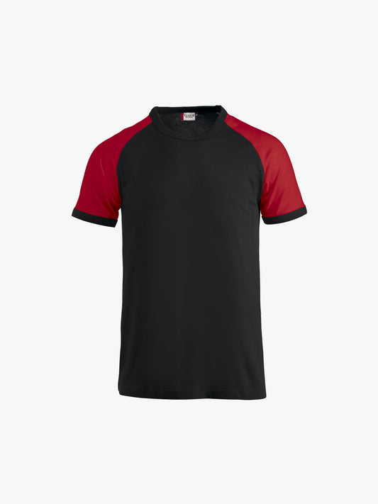 Clique Raglan Tee - Zwart/Rood T-Shirt Clique XS