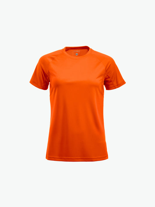 Clique Premium Active-T Women - Signaaloranje T-Shirt Dames Clique S