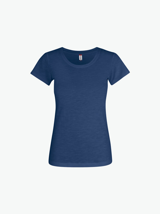 Clique Slub-T Women - Blauwmelange T-Shirt Dames Clique XS
