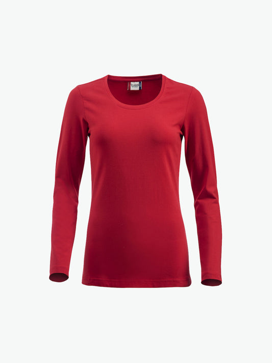 Clique Carolina L/S - Rood T-Shirt Dames Clique S