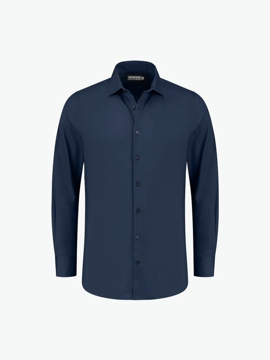 Santino Falco Shirt - Blauw Overhemd Santino XS