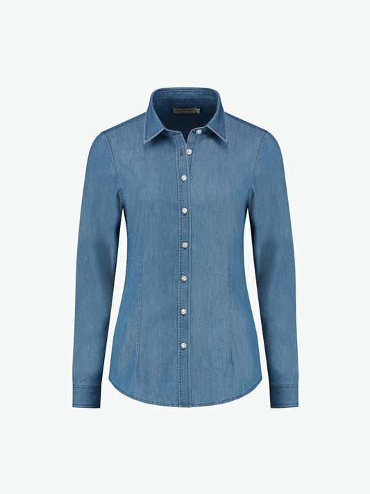 Santino Felix Ladies Shirt - Washed Denim Overhemd Dames Santino XS