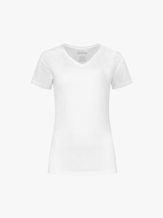 Santino Jazz Ladies V-neck T-shirt - Wit T-Shirt Dames Santino XS