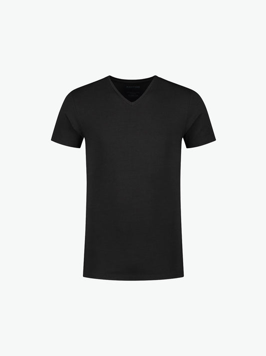 Santino Jonaz V-neck T-shirt - Zwart T-Shirt Santino XS