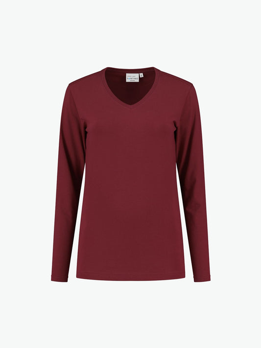 Santino Ledburg Ladies T-shirt - Burgundy T-Shirt Dames Santino XS