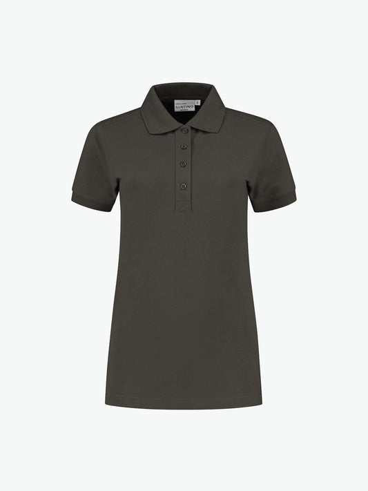 Santino Leeds Ladies Poloshirt - Antraciet Polo Dames Santino XS