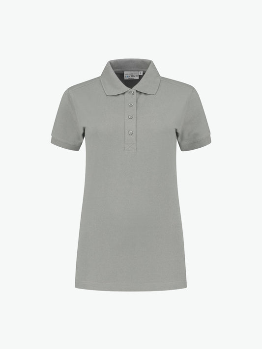 Santino Leeds Ladies Poloshirt - Zilver Grijs Polo Dames Santino XS