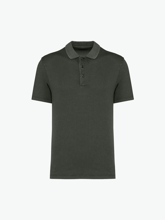 Native Spirit NS201 Polo - Washed Organic Khaki Duurzame Polo Native Spirit
