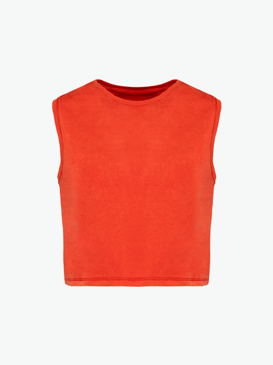 Native Spirit NS342 Cropped t-shirt - Washed Paprika Duurzame T-Shirt Dames Native Spirit XS