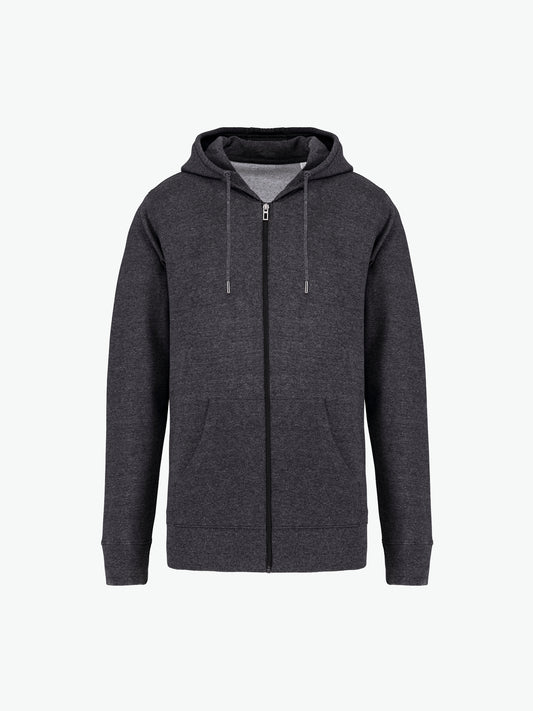 Native Spirit NS412 Sweater rits en capuchon - Recycled Anthracite Heather Duurzame Sweater Native Spirit XXS