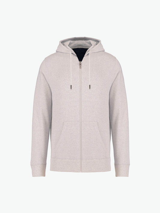 Native Spirit NS412 Sweater rits en capuchon - Recycled Cream Heather Duurzame Sweater Native Spirit