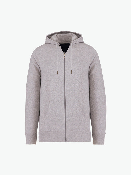 Native Spirit NS412 Sweater rits en capuchon - Recycled Oxford Grey Duurzame Sweater Native Spirit XXS