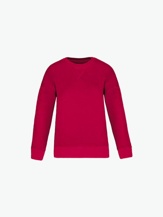 Native Spirit NS420 Sweater met ronde hals - Hibiscus Red Duurzame Sweater Native Spirit