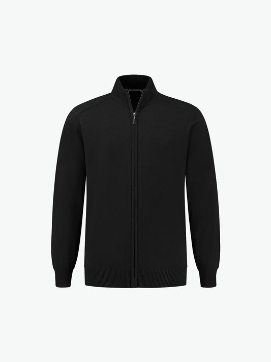 Santino Plano Zip Cardigan - Zwart Vest Santino S