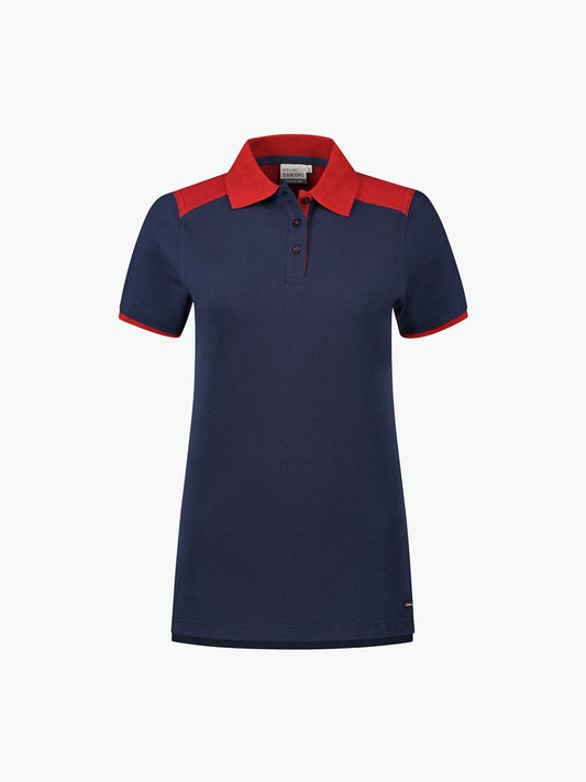 Santino Tivoli Ladies Poloshirt - Navy / Rood Polo Dames Santino XS
