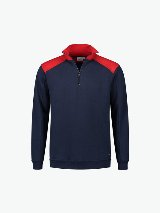 Santino Tokyo Zipsweater - Navy / Rood Sweater Santino S