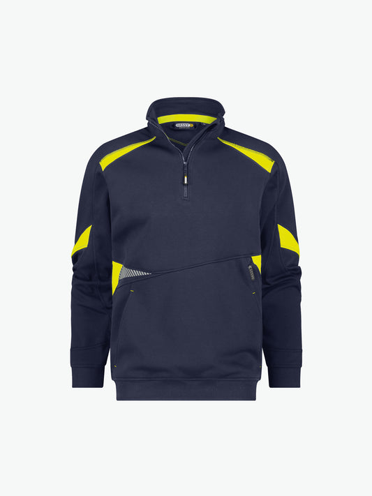 Dassy Aratu Sweater - Nachtblauw/Fluogeel Werksweater Dassy
