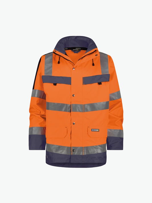 Dassy Atlantis Hogezichtbaarheidsparka - Fluo-Oranje/Marineblauw Werkjas HiVis Dassy