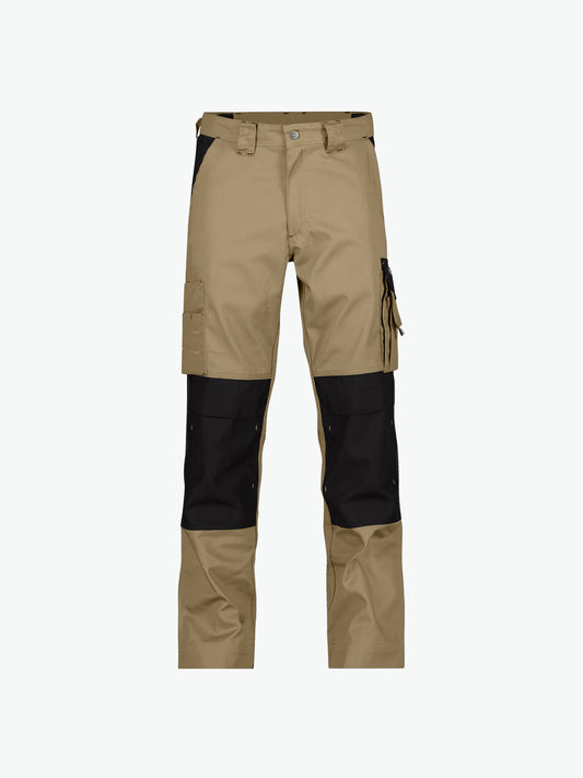 Dassy Boston Tweekleurige werkbroek met kniezakken - Beige/Zwart Werkbroek Dassy