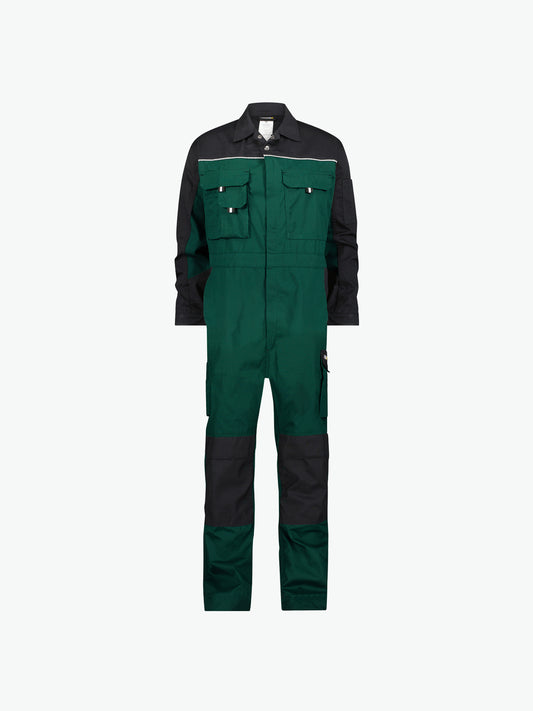 Dassy Cannes Tweekleurige overall met kniezakken - Flessengroen/Zwart Werkbroek Dassy
